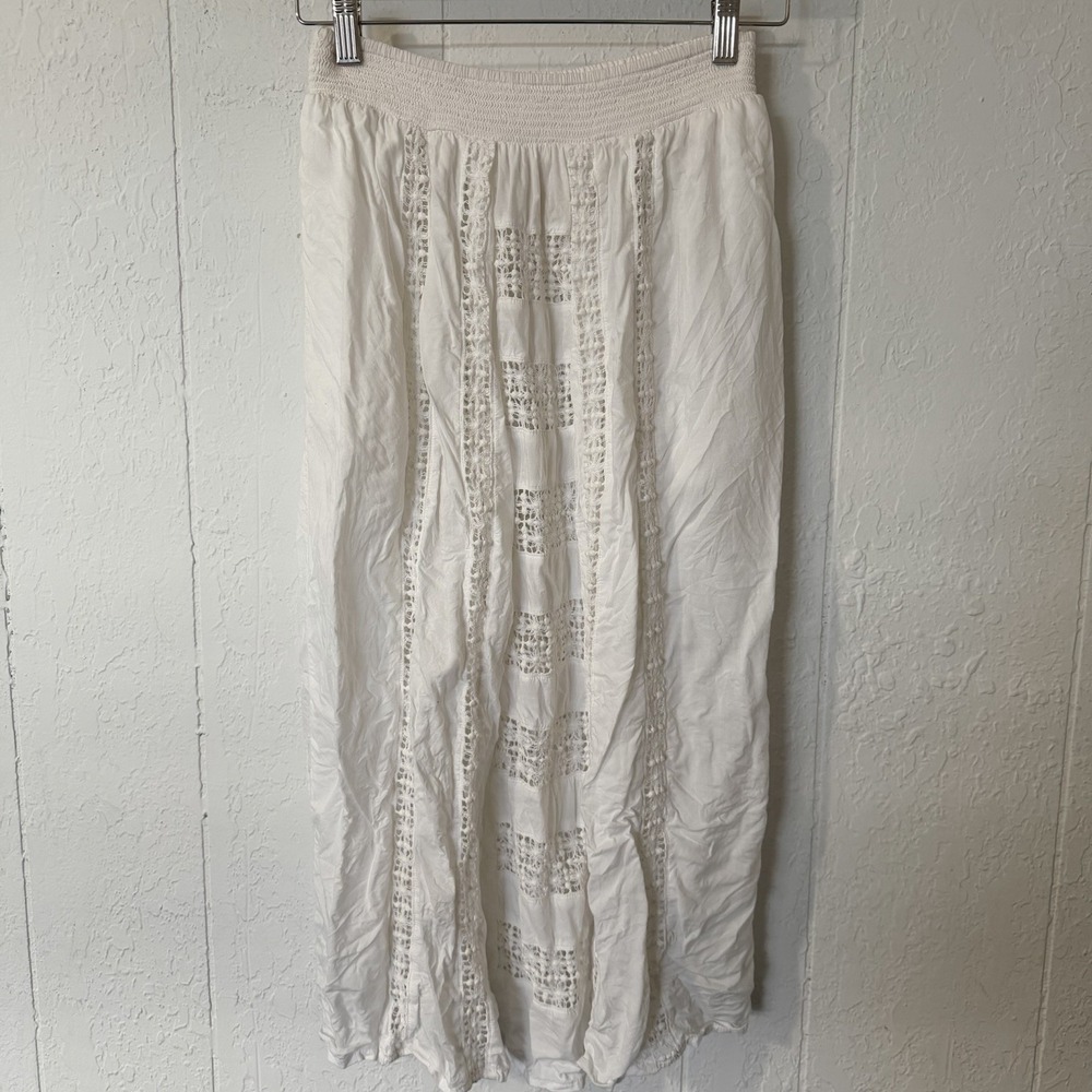 Maeve Anthropologie Midi Skirt Ivory Size 00p‎ Cover Up Boho